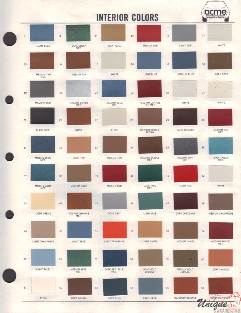1978 Ford Paint Charts Acme 3